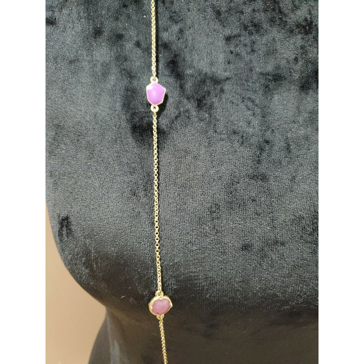 Women's Single Strand Necklace with Pink Stone