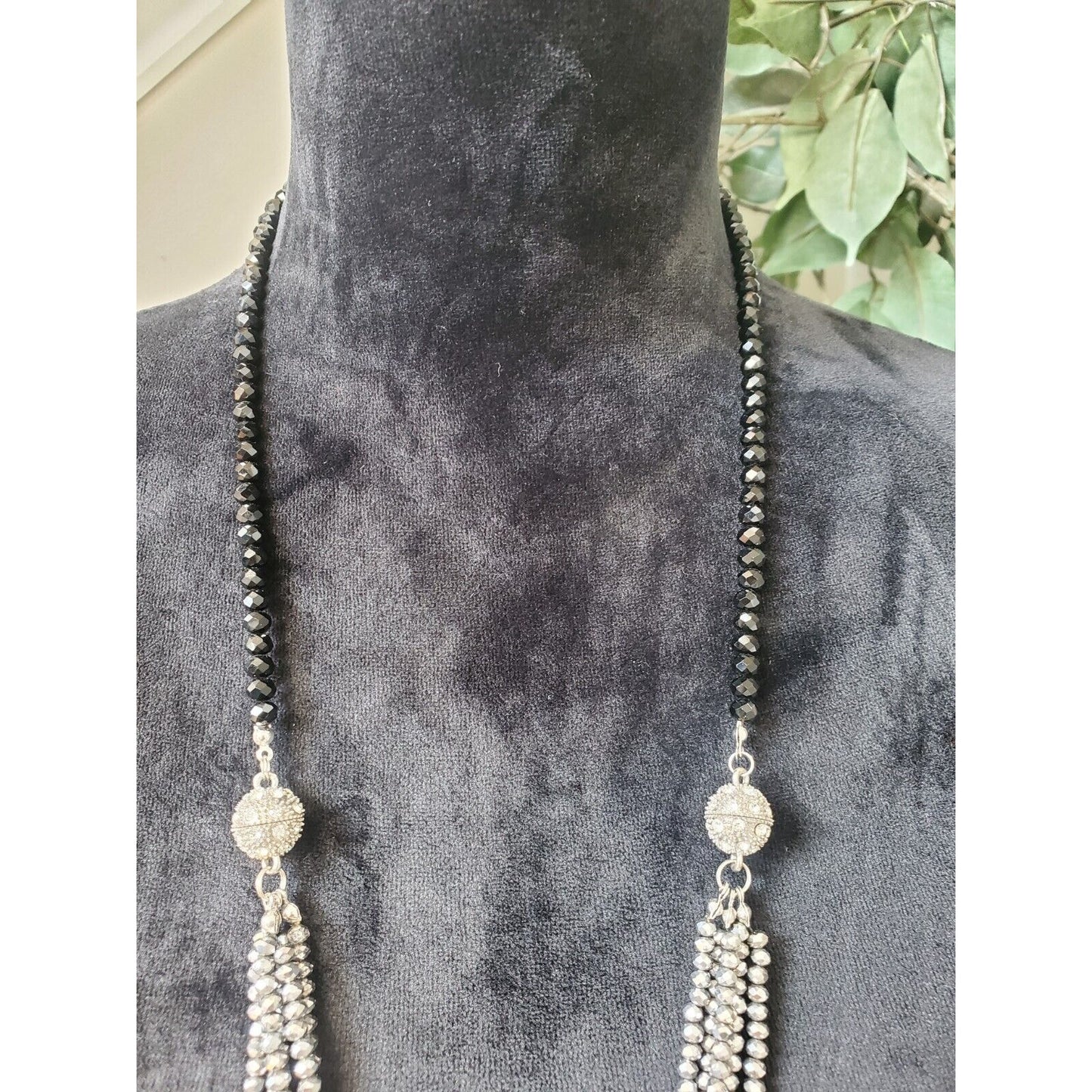 Women's Silver Multicolored Multilayer Crystal Beaded Fashion Jewelry Necklace