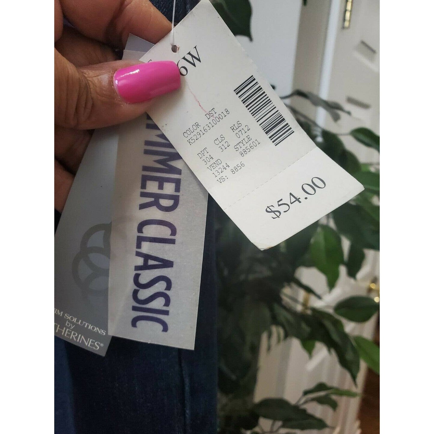 Slimmer Classic Women's Denim Blue Cotton Mid Rise Straight Leg Jeans Pants 16W