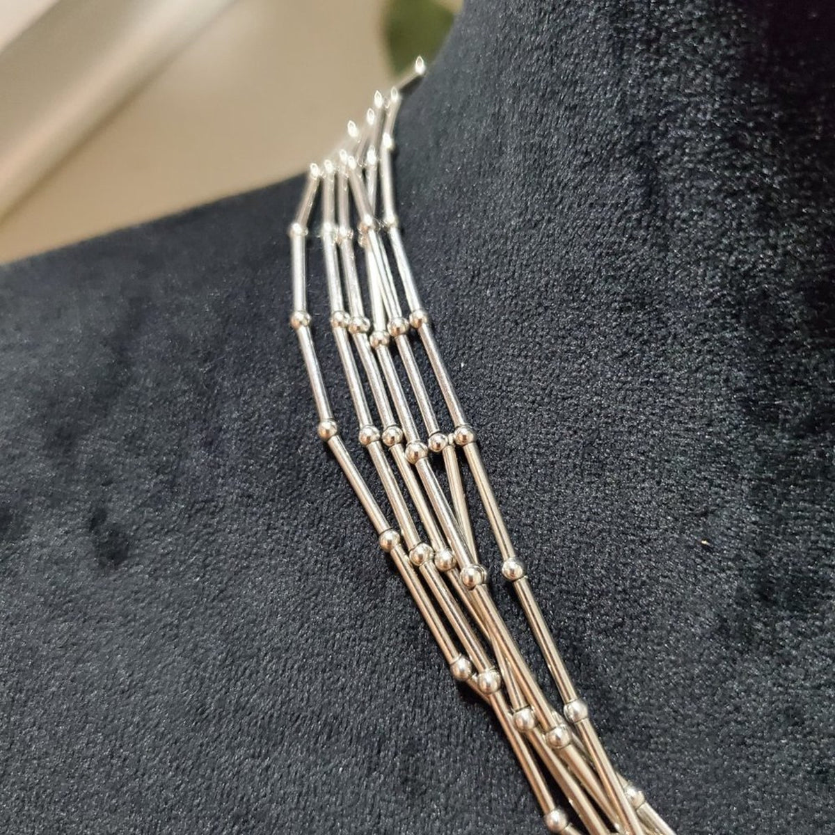 Cookie Lee Women Liquid Silver Multistrand Layered Cord Necklace