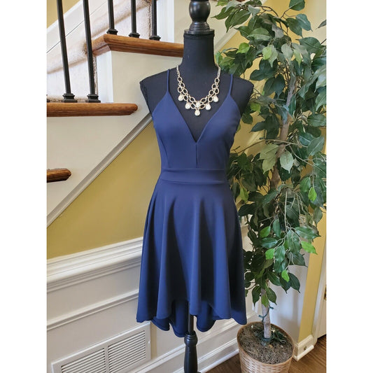 Windsor - Navy Blue - Open Back - Lace Hi-low Dress - Size Small