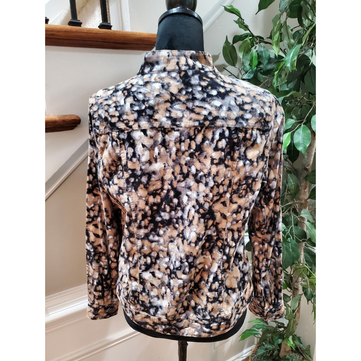 Christopher & Banks Softshell Multicolor 100% Cotton Button Front Jacket Size S