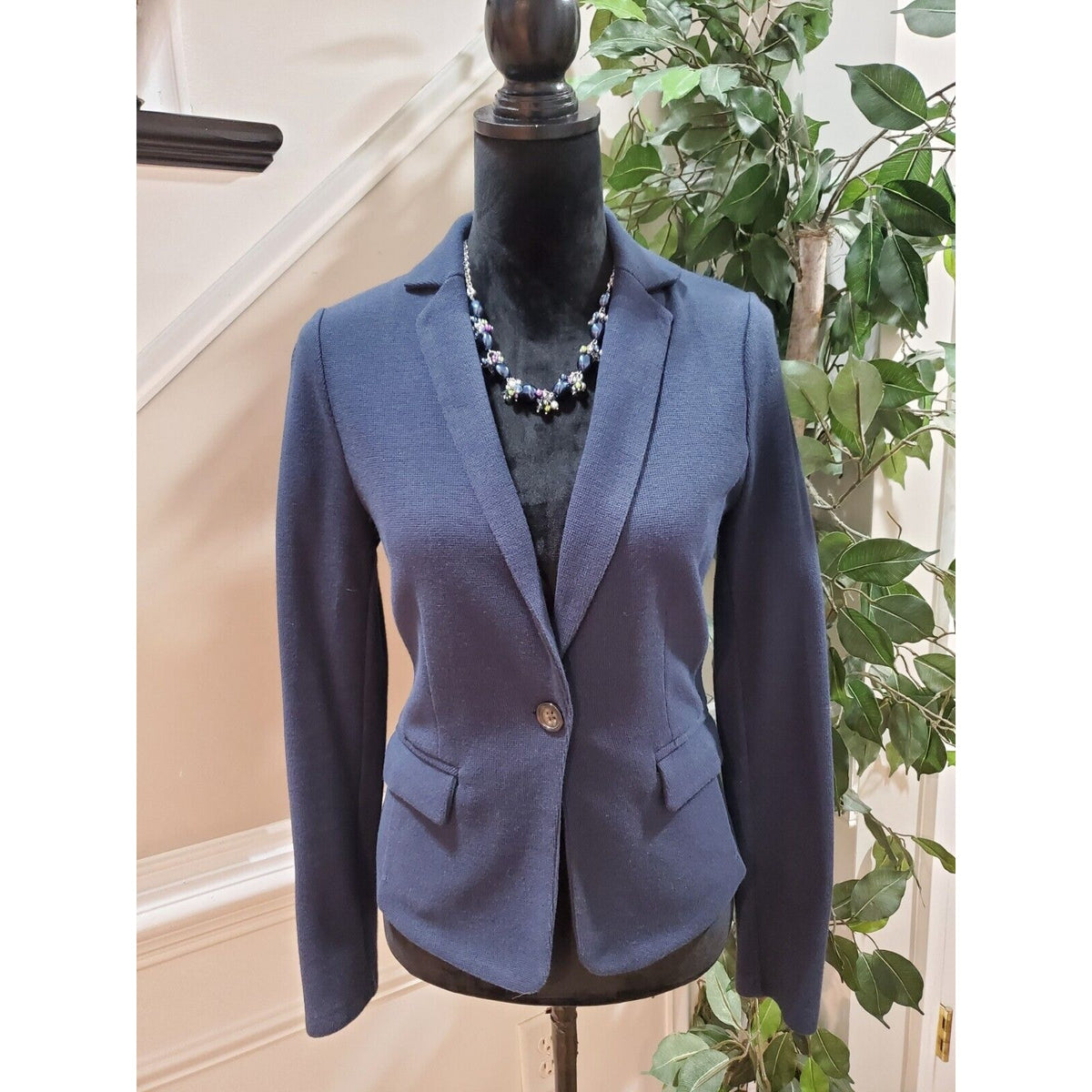 Banana Republic Women's Navy Single Breasted One Button Blazer Jacket Size S