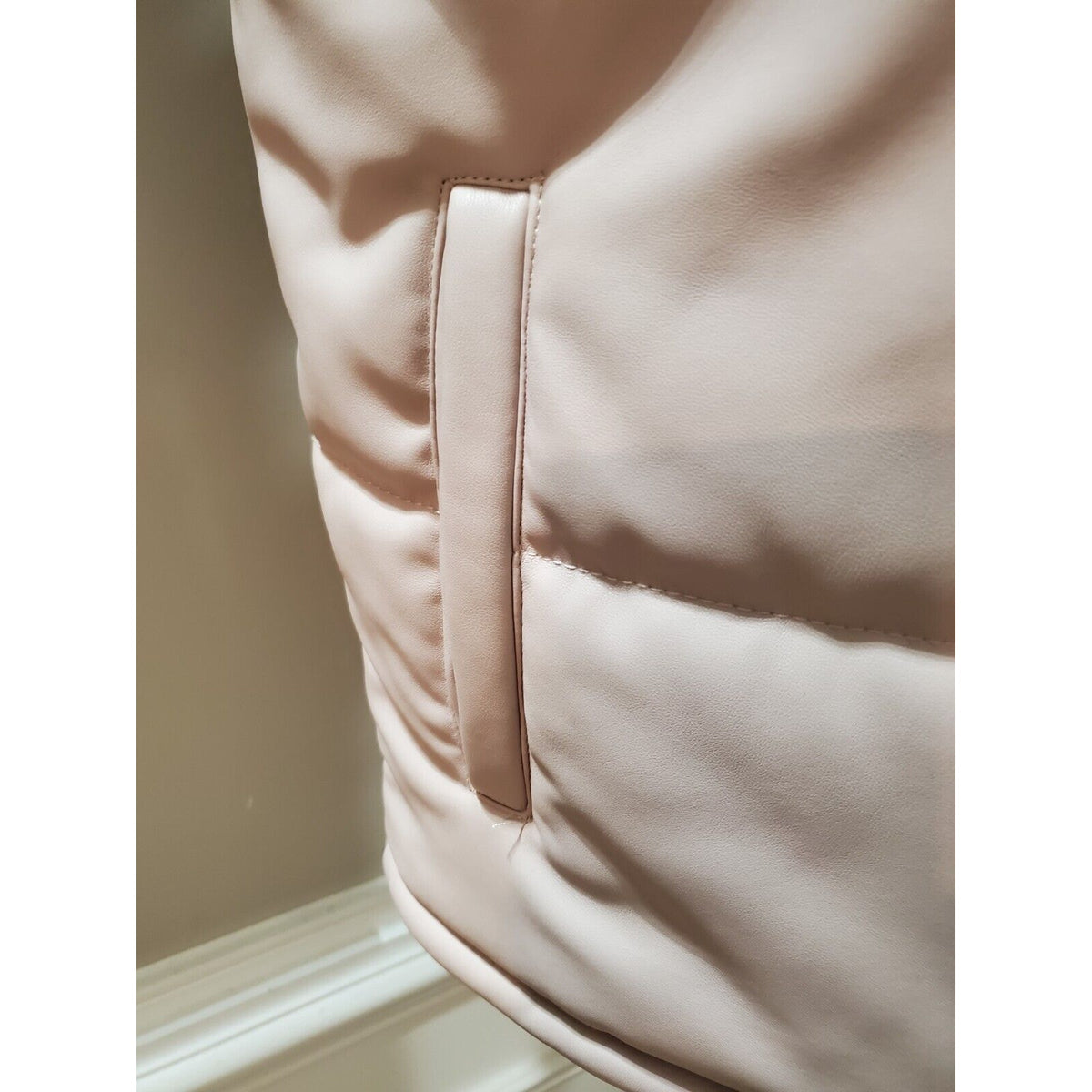 Boohoo Man Mens Beige Sleeveless Pockets Full Zipper Casual Vest Size Large