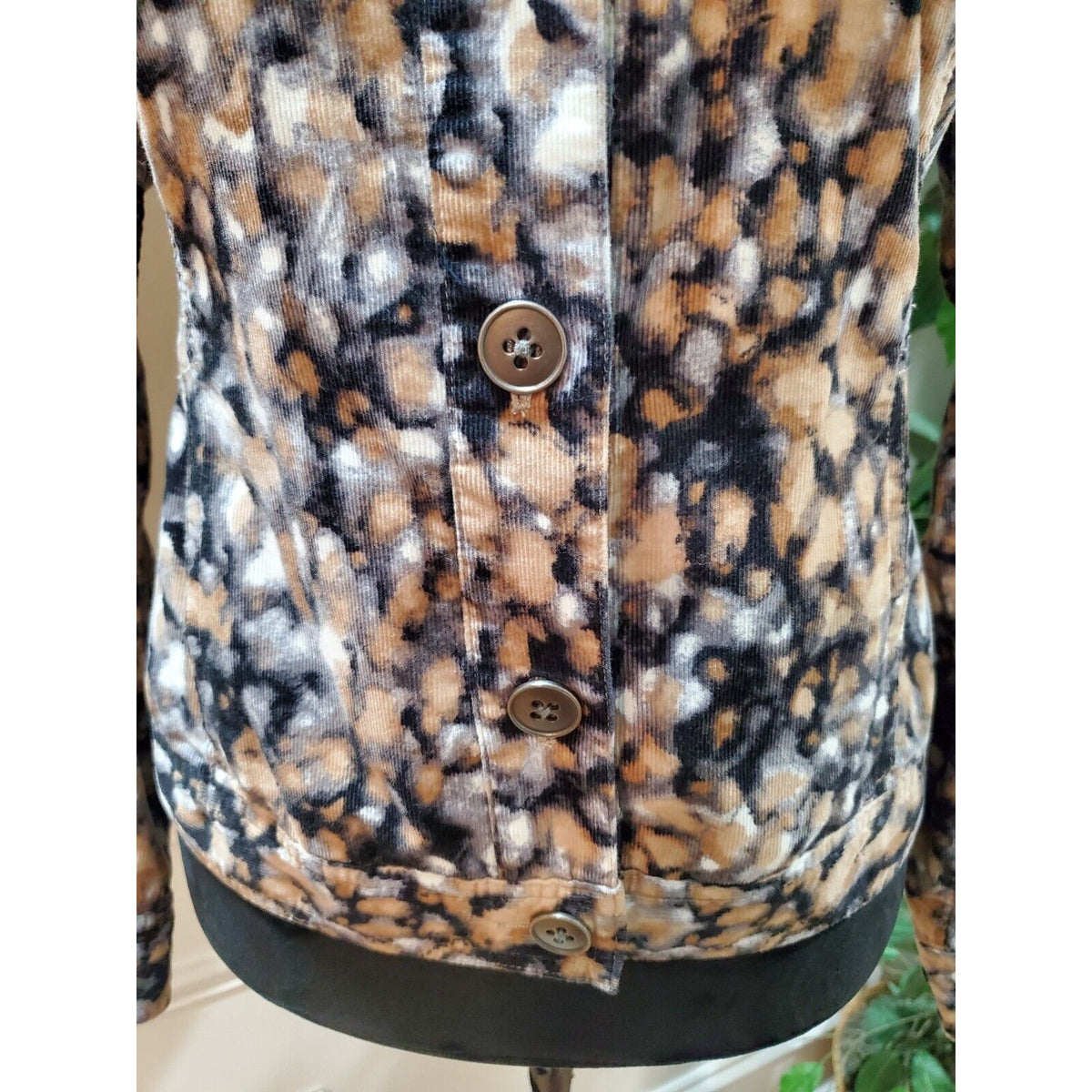 Christopher & Banks Softshell Multicolor 100% Cotton Button Front Jacket Size S