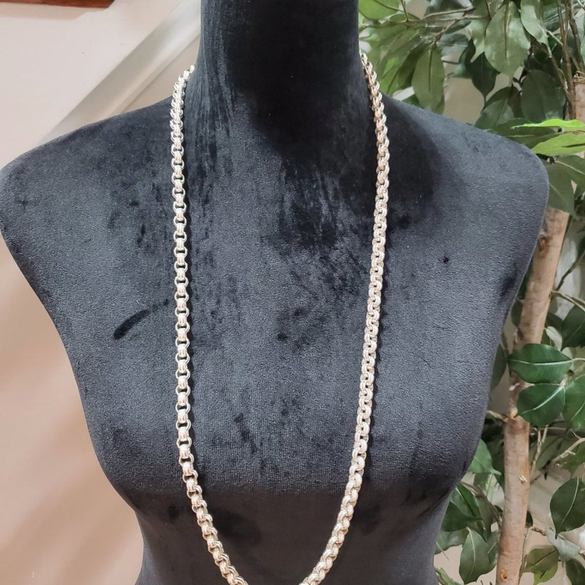Women's Silver Oval & Double Oval Link Chain Necklace