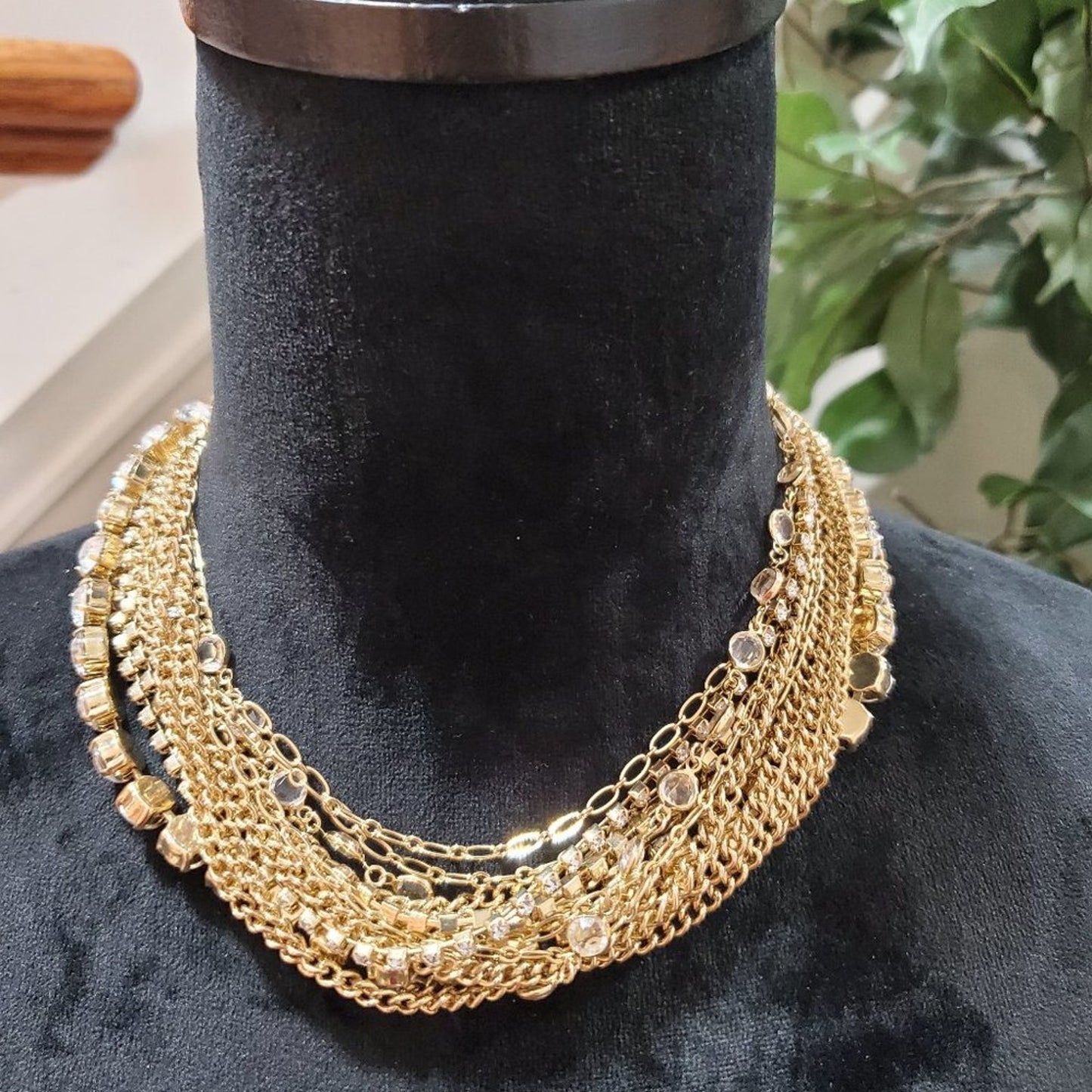 Women's Gold Multilayer Round Beaded Link Chain Fashion Jewelry Necklace
