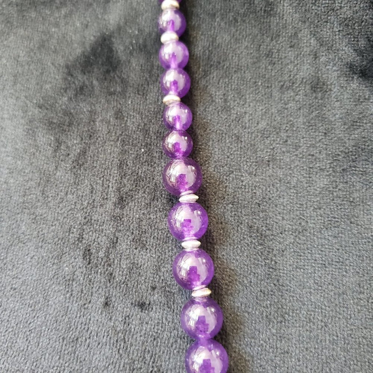 Womens Fashions Purple Amethyst Round Gems Teardrop Necklace with Lobster Clasp