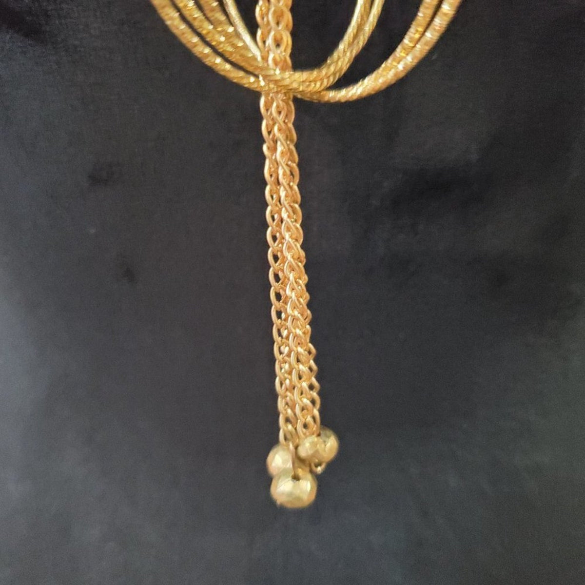 Women's Gold Tone Double Layer Geomatric Pattern Chain Necklace