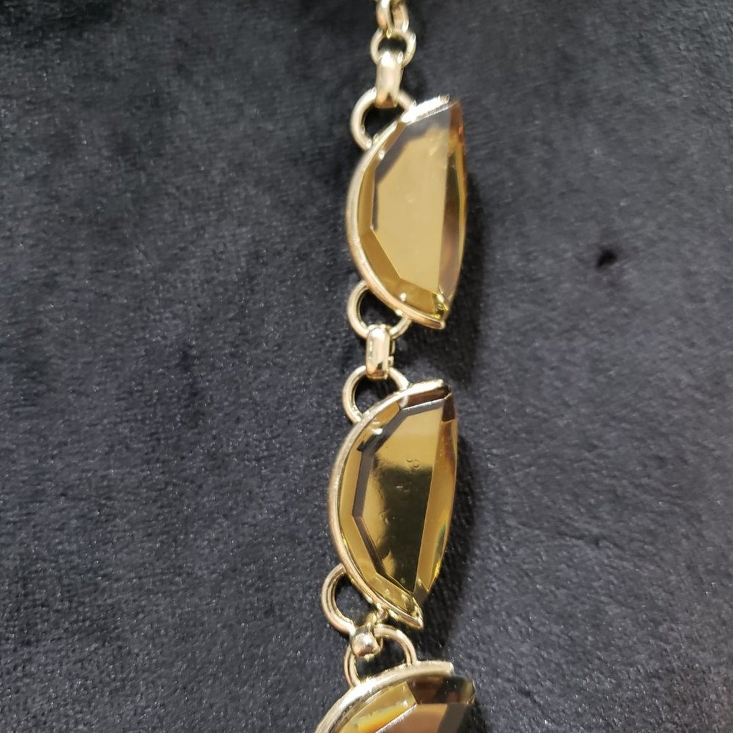 Coldwater Creek Womens Gold Tone Crescent Gemstone Fashion Necklace