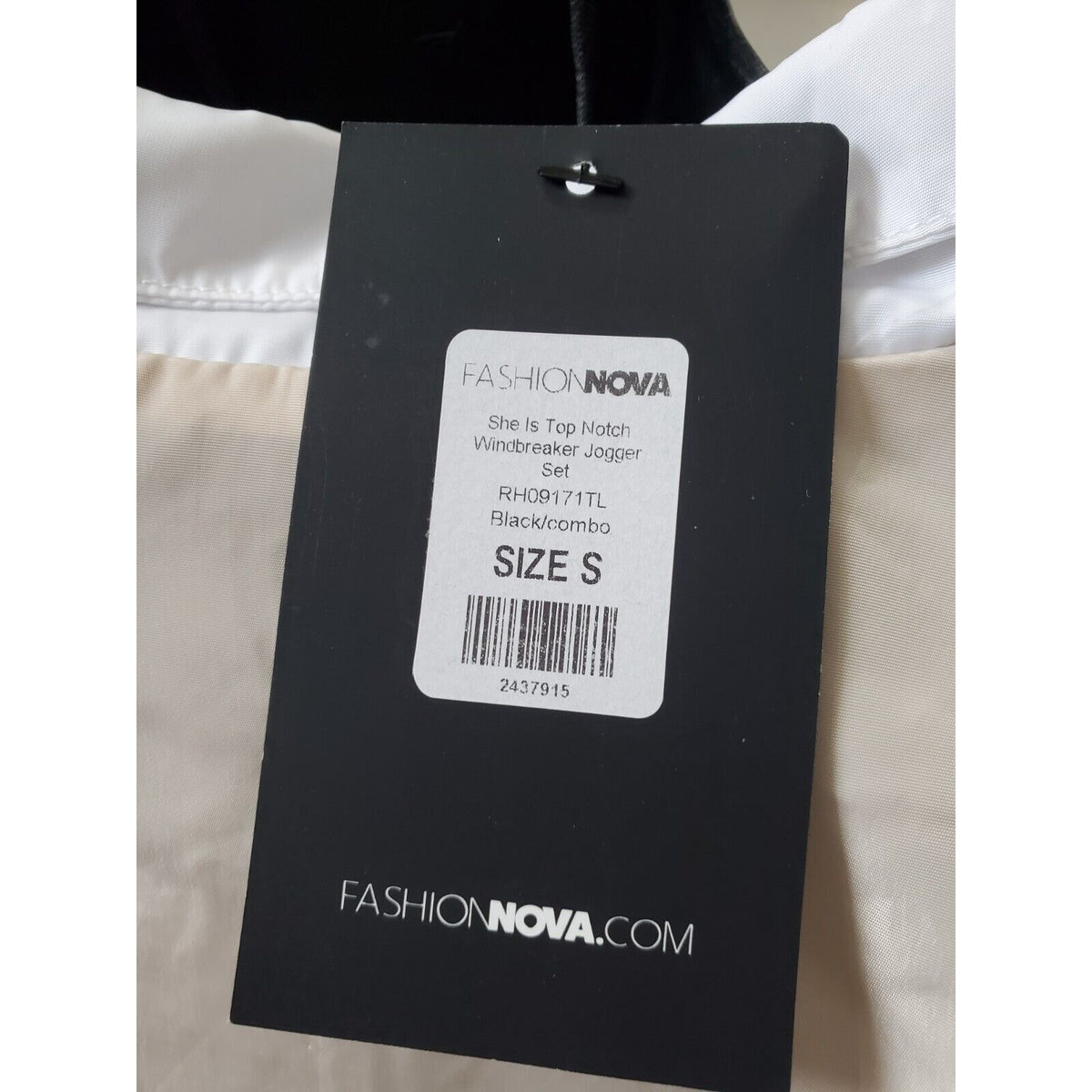 Fashion Nova Women’s White Black 1/4 Zip Windbreaker Jogger Set Tracksuit Small