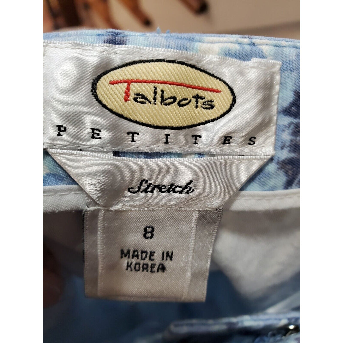 Talbots Womens Blue Mid Rise Casual Straight Leg Stretch Pants Size Petites 8
