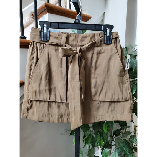 Old Navy Women's Brown Solid Modal High Waist Bull Mini Skirt Size Small