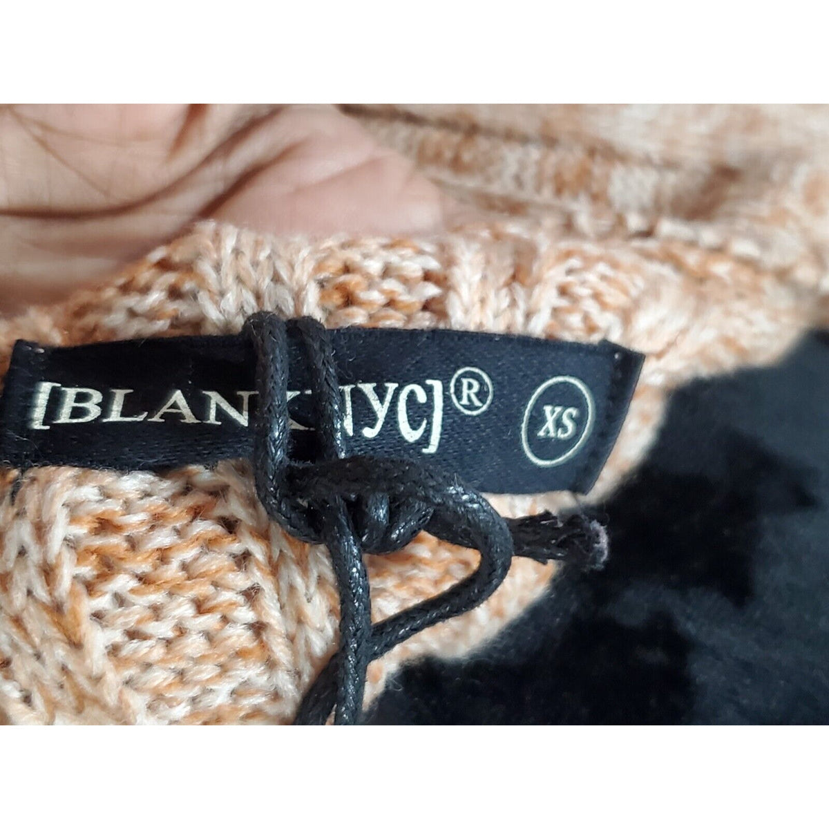 BLANKNYC Toffee Acrylic Ribbed Crewneck Long Sleeve Pullover Knit Sweater XS