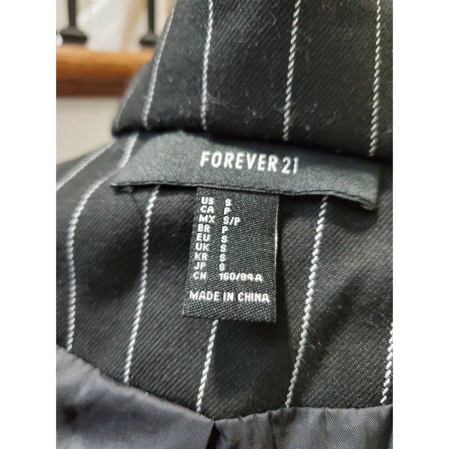 Forever 21 Women's Black Lined Polyester Double Breasted Casual Blazer Size S