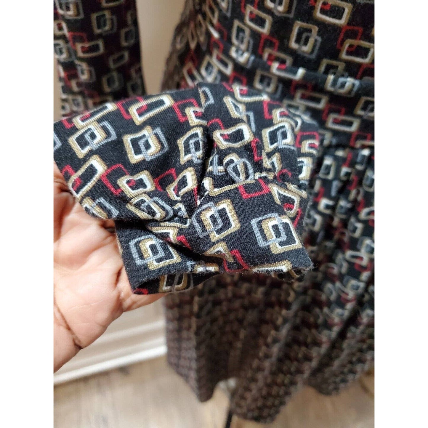 Vertigo Paris Rayon V-Neck Long Sleeve Casual Knee Length Dress Size Medium