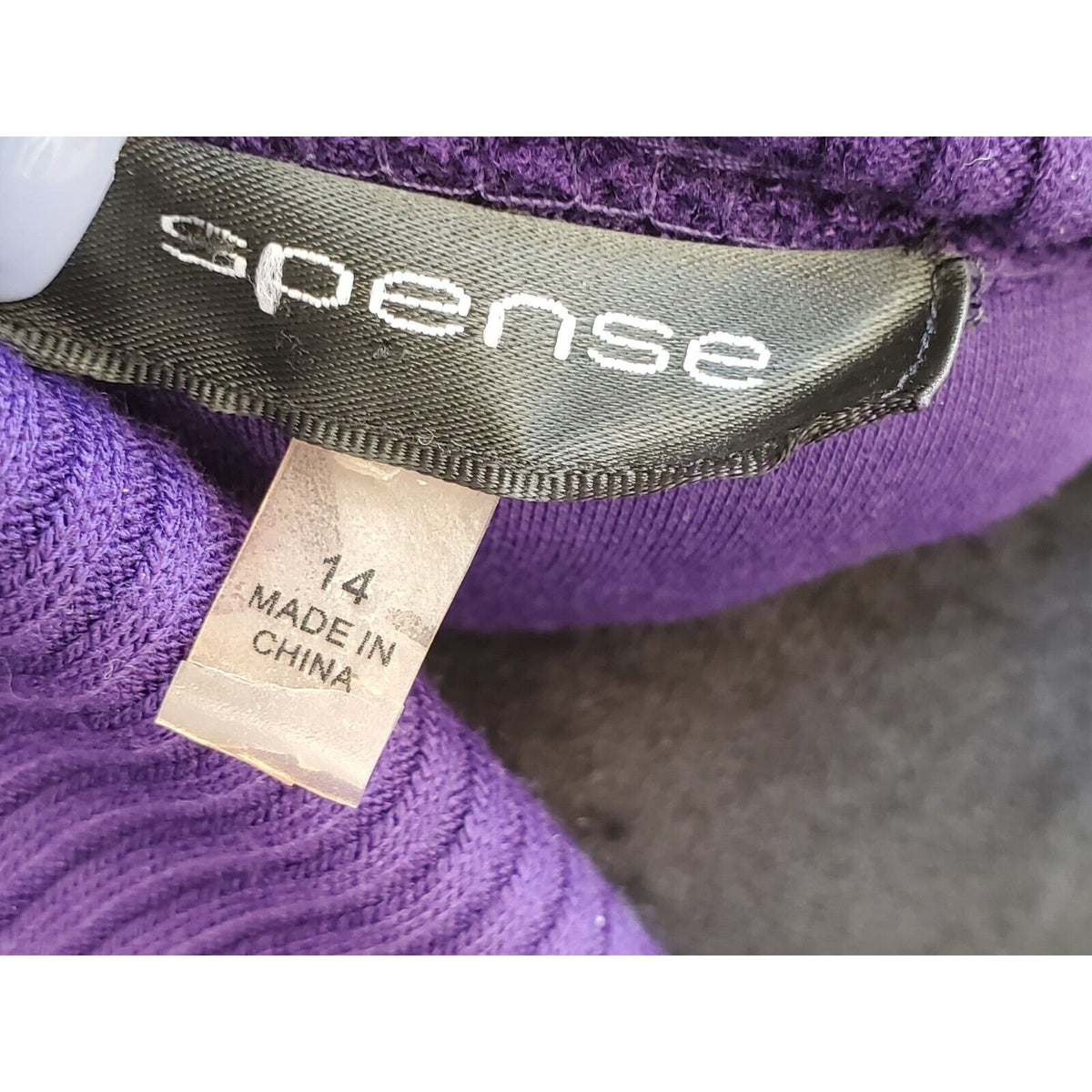 Spense Women's Purple Solid Polyester Cowl Neck Sleeveless Knee Length Dress 14