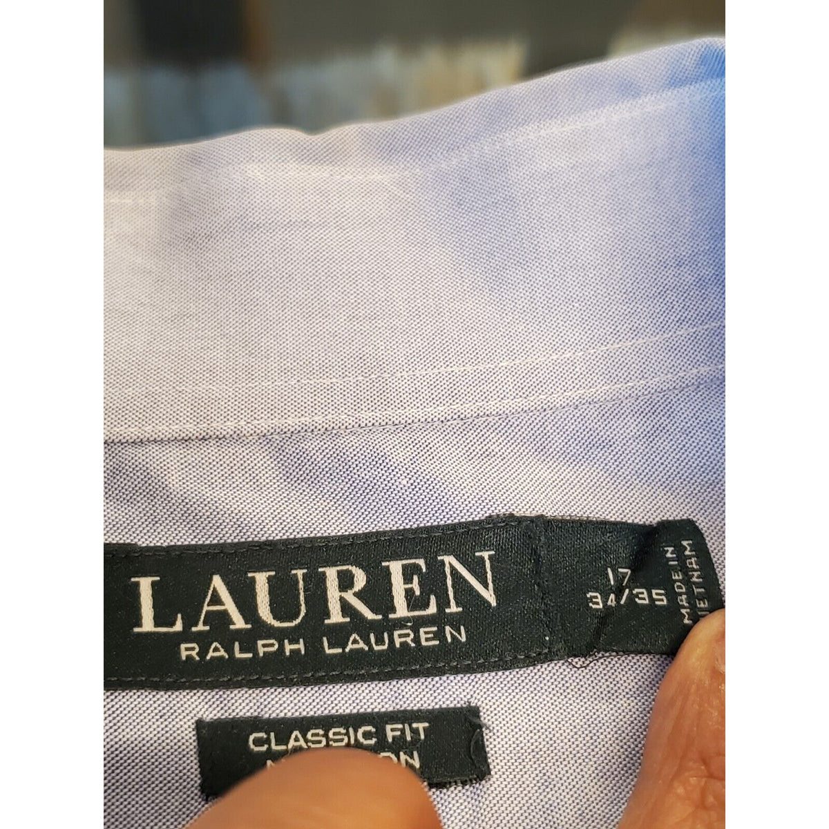 Lauren Ralph Lauren Men's Blue Cotton Classic Fit Button Down Casual Shirt XL