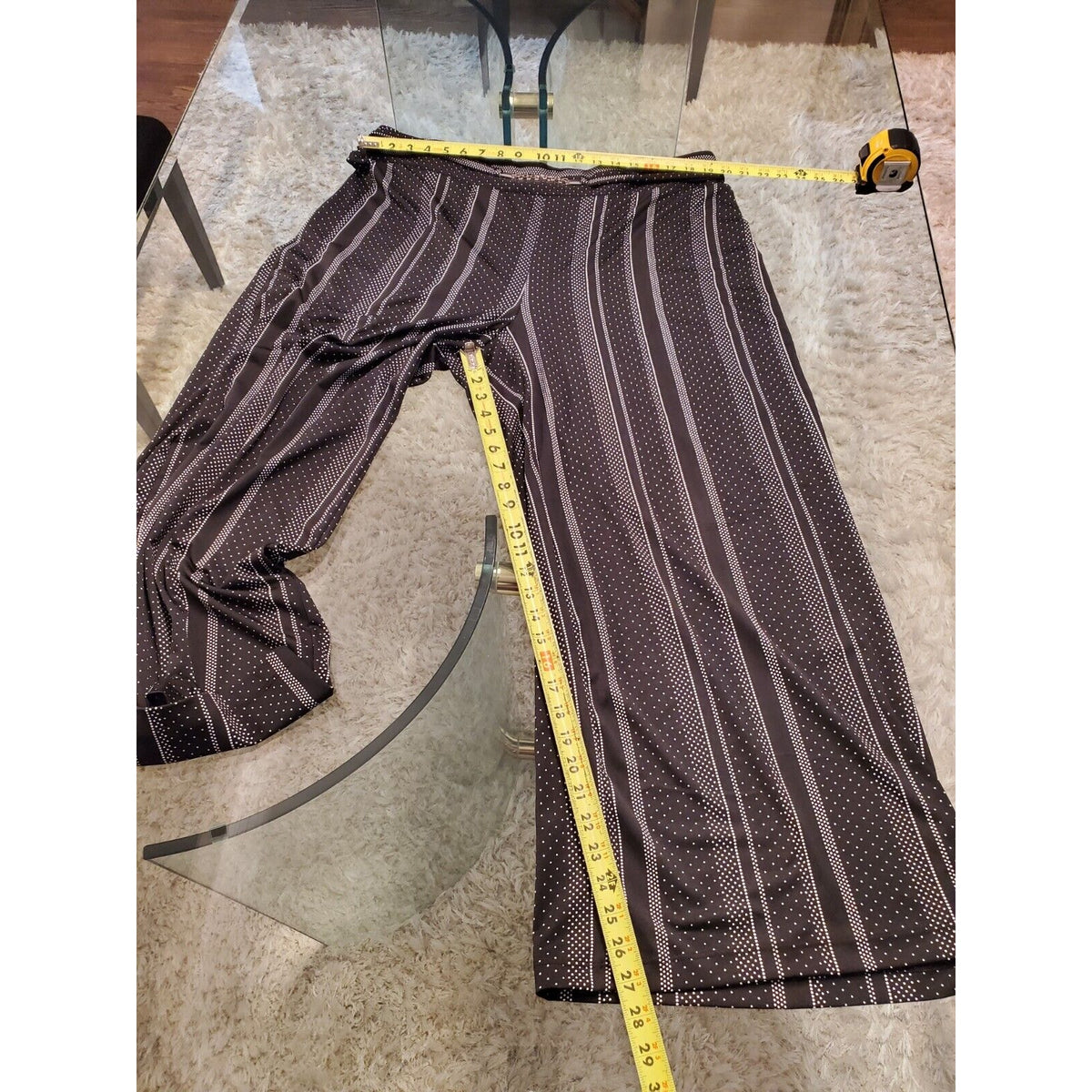 New York Collection Women's Black Wide Leg Flat Front Capri Pants Size 2XP