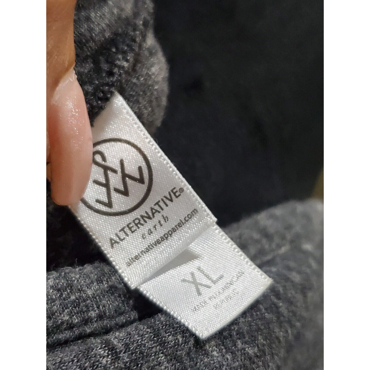 Alternative Womens Gray Polyester Long Sleeve Pullover Hoodie Sweater Size XL