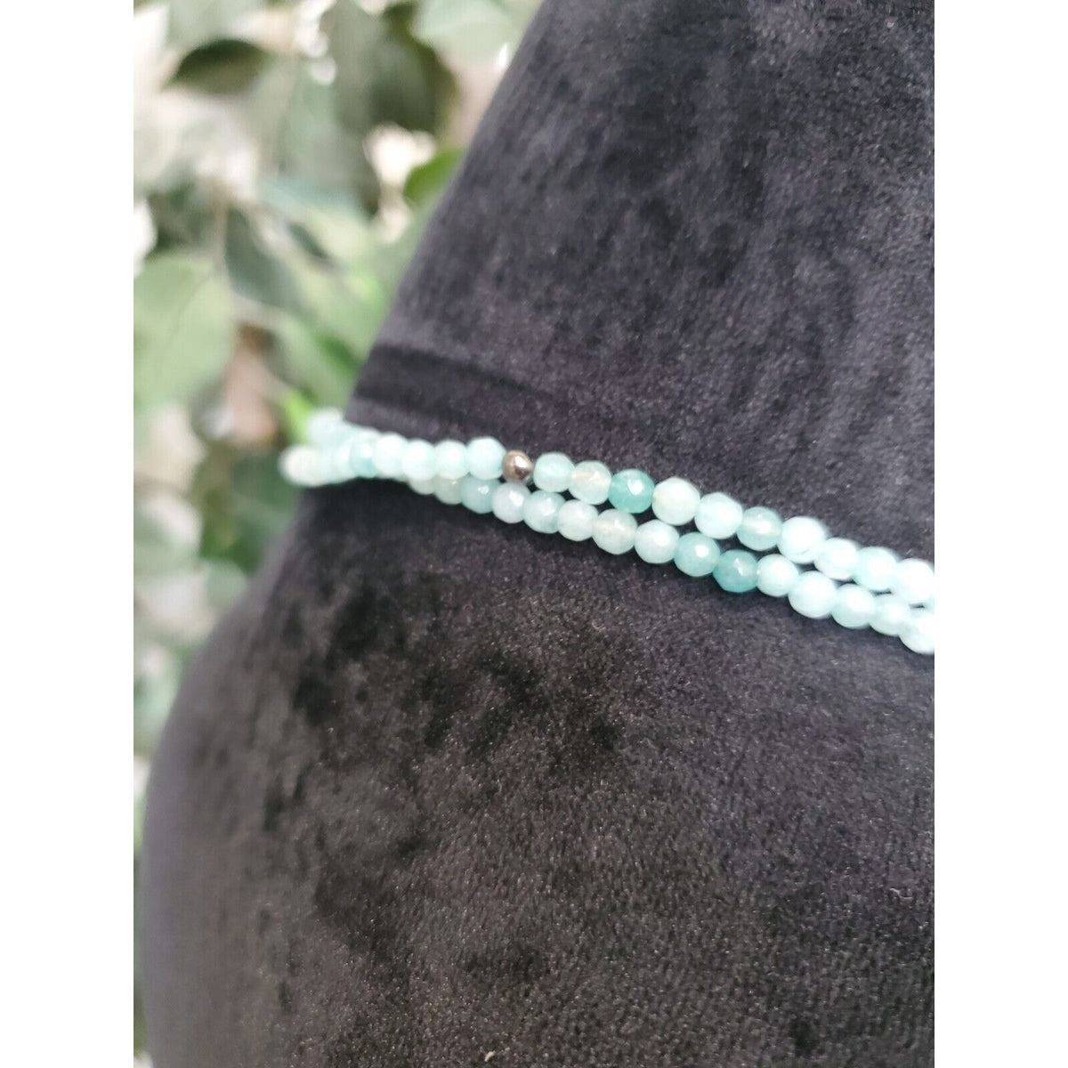 Women's Blue & Black Bubble Beaded Fashion Jewelry Double Necklace