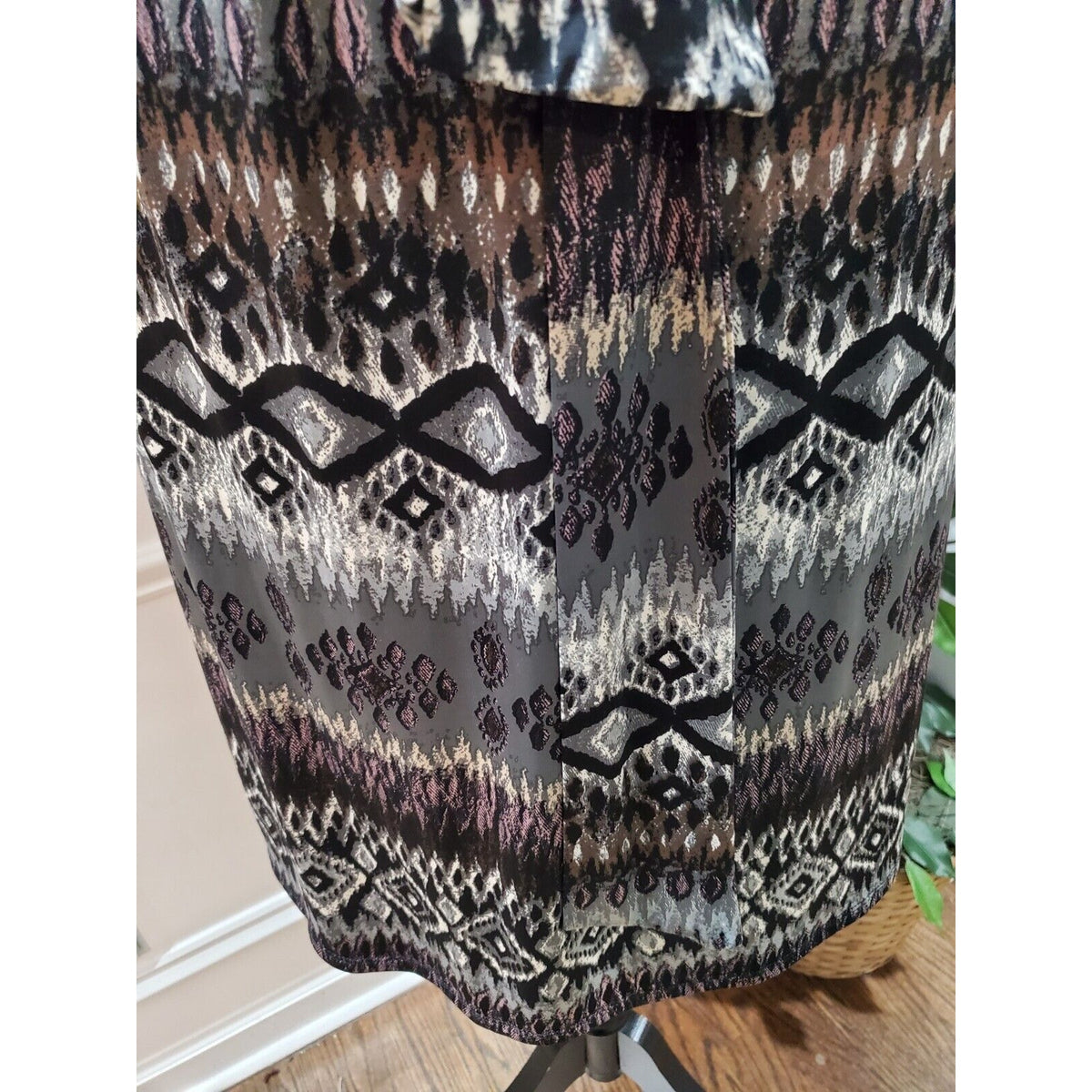 Pink Blush Multicolor Polyester V-Neck 3/4 Sleeve Tie Waist Dress Size M