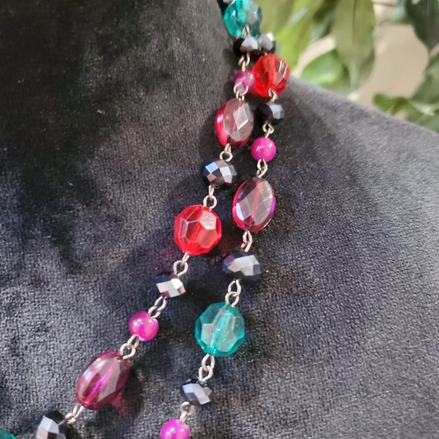 Women's Multicolor Beaded Layer with Lobster Clasp Jewelry Necklace