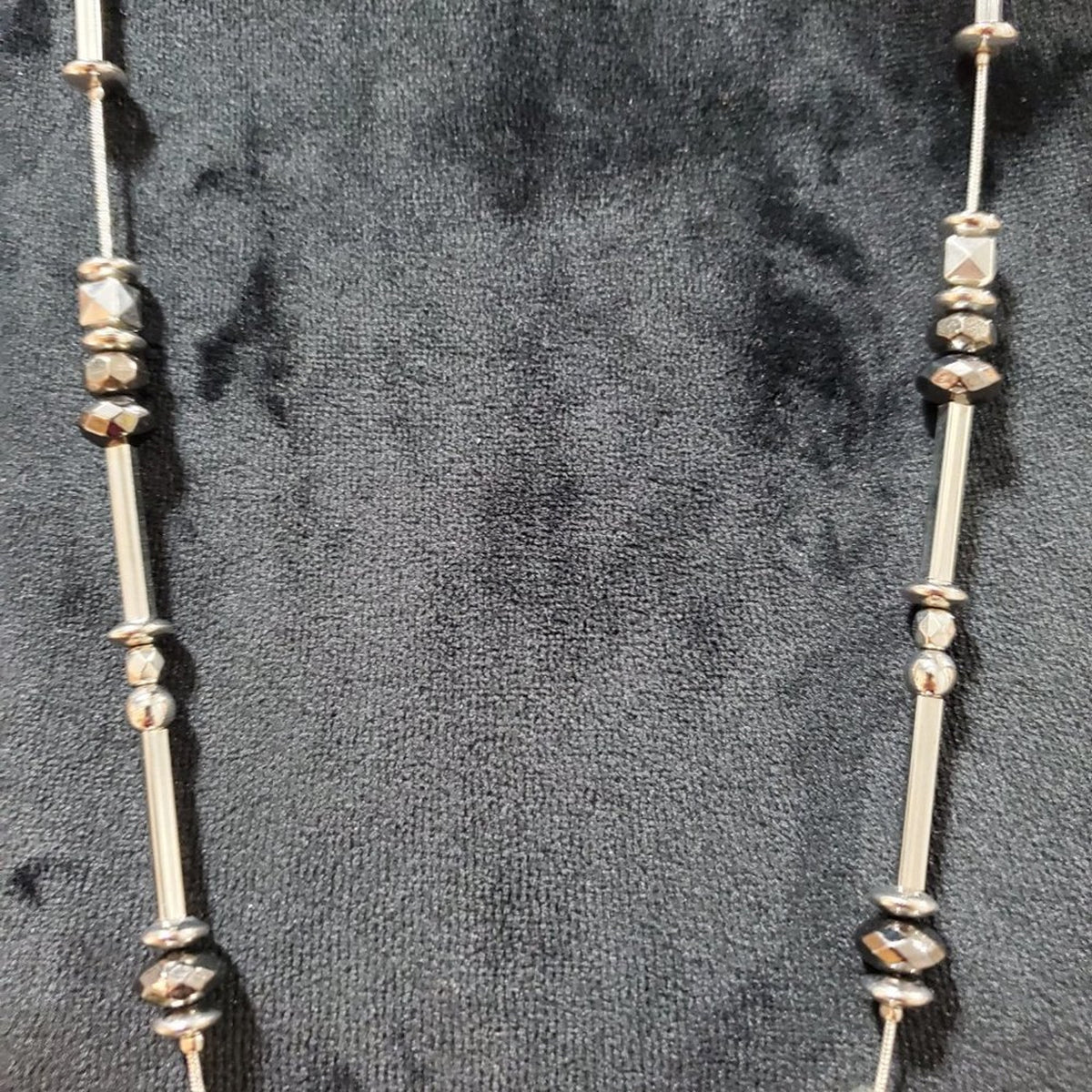 Women's Silver Tube Beaded Fashion Jewelry Necklace