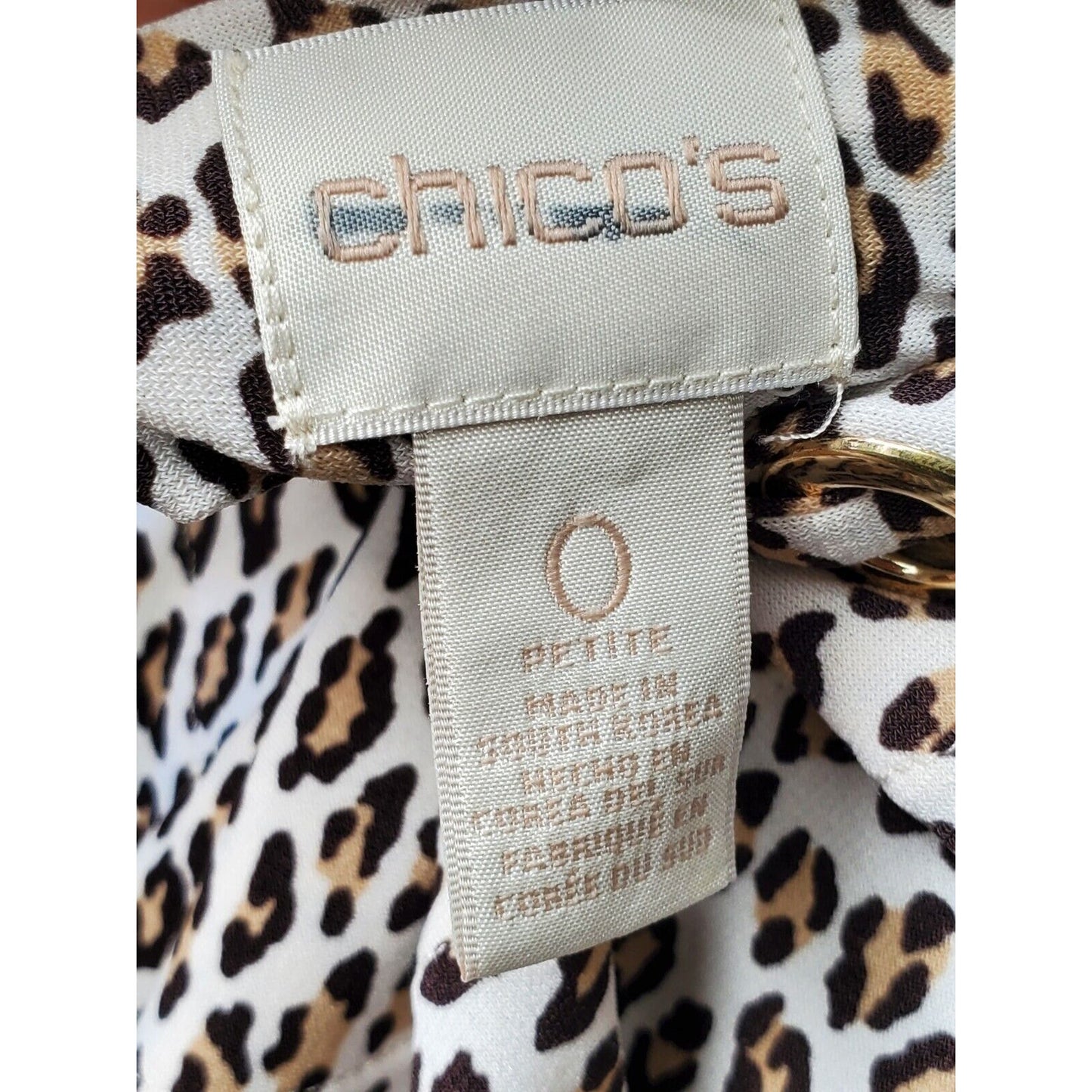 Chico's Women's Brown Polyester Round Neck Long Sleeve Blouse Size 0 Small