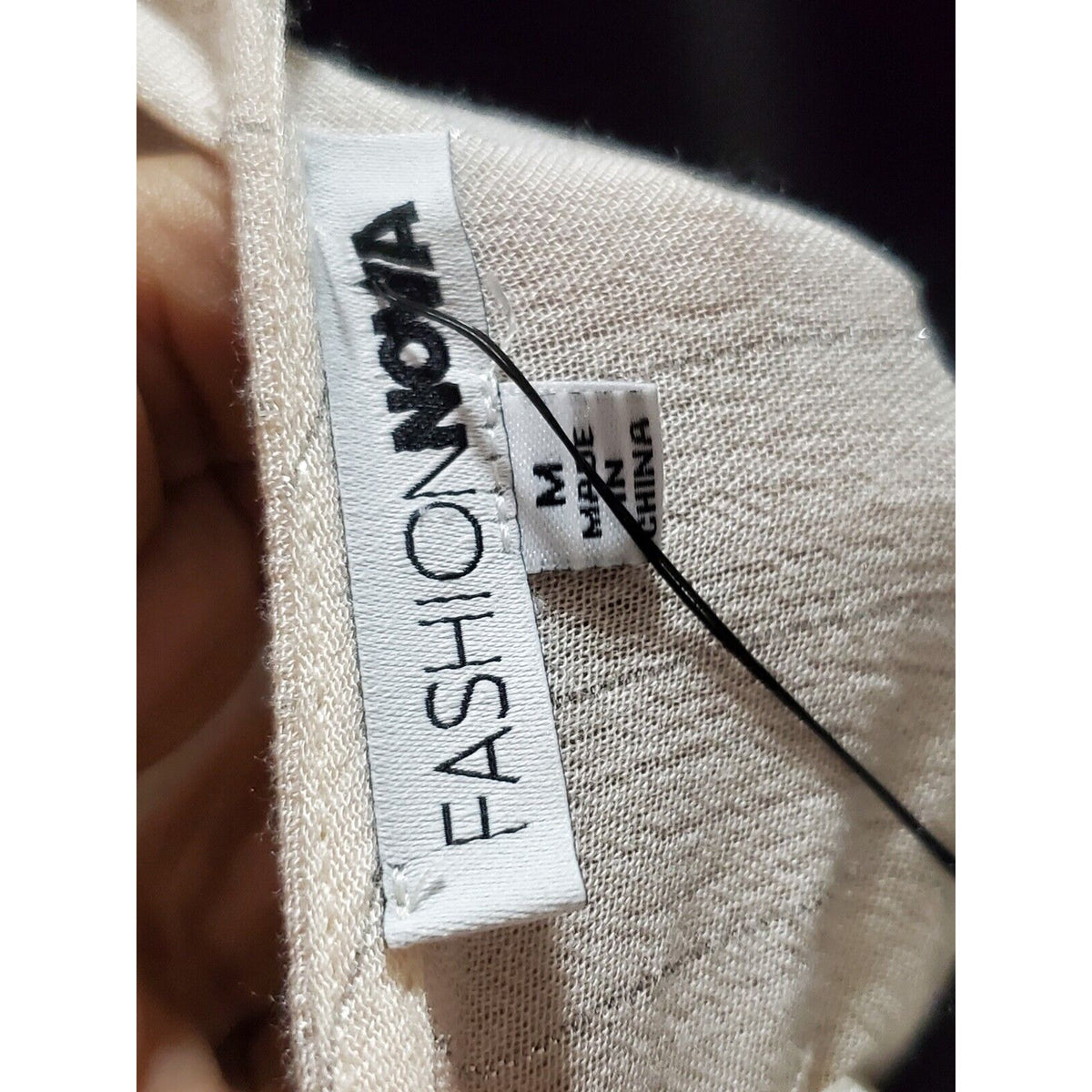 Fashion Nova Womens Ivory Striped 100% Rayon V Neck Long Sleeve 1 Piece Romper M