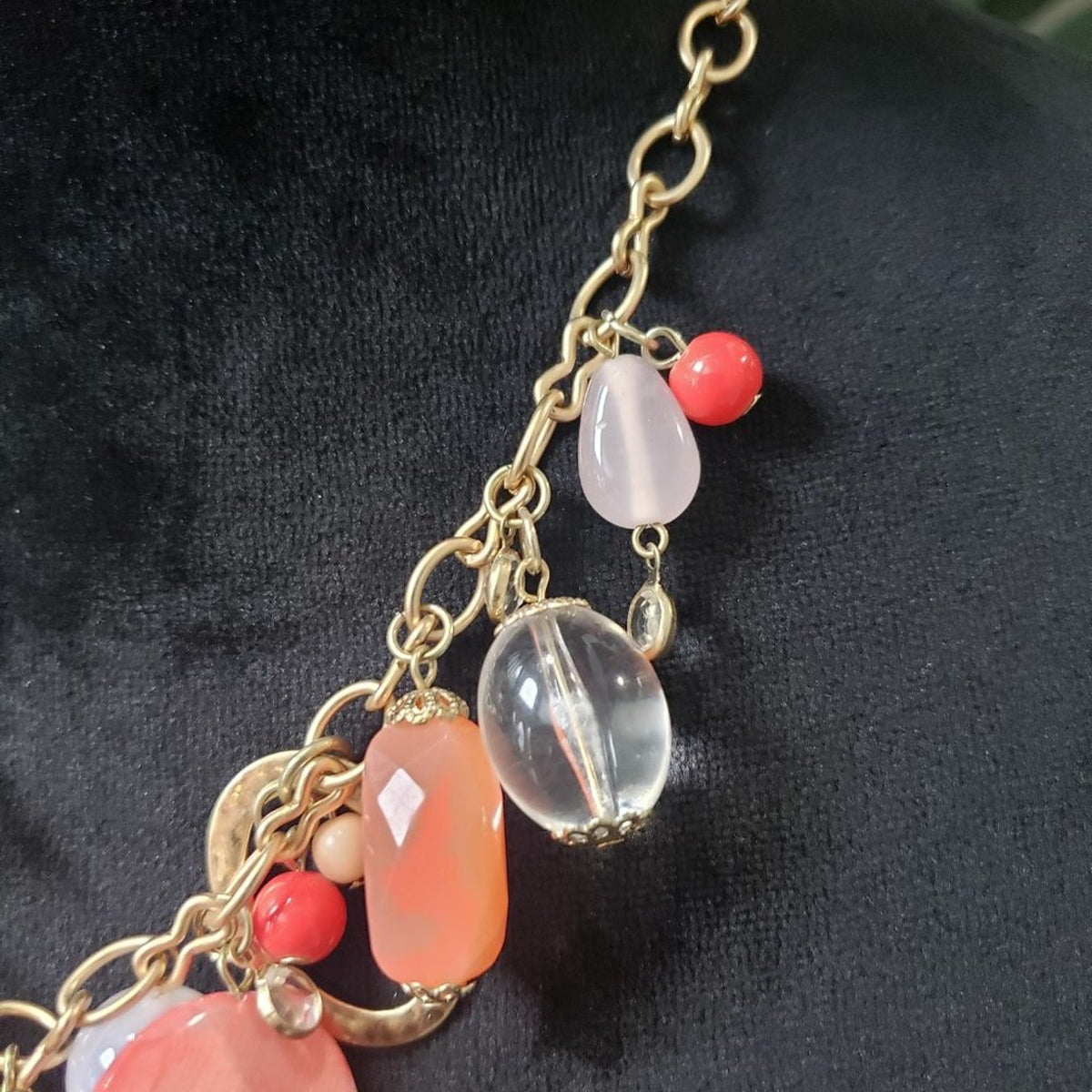 Vintage Women Premier Designs Dreamsicle Charmed Fashion Choker Necklace Lobster