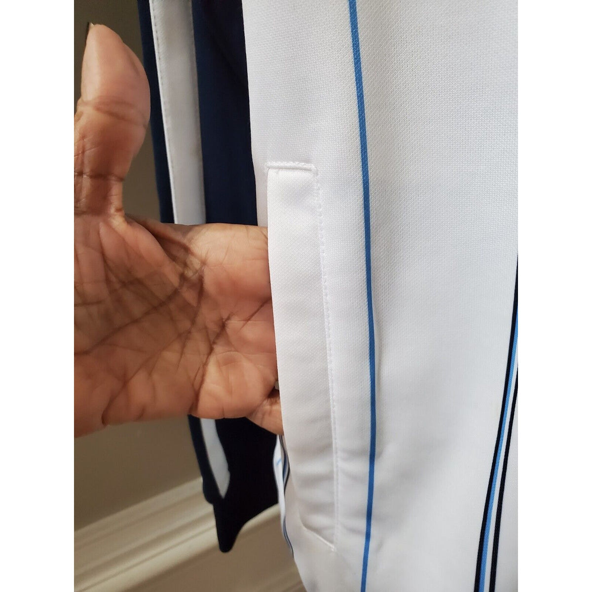 enyce Mens White Striped Polyester Long Sleeve Full Zipper Track Jacket Size 3XL