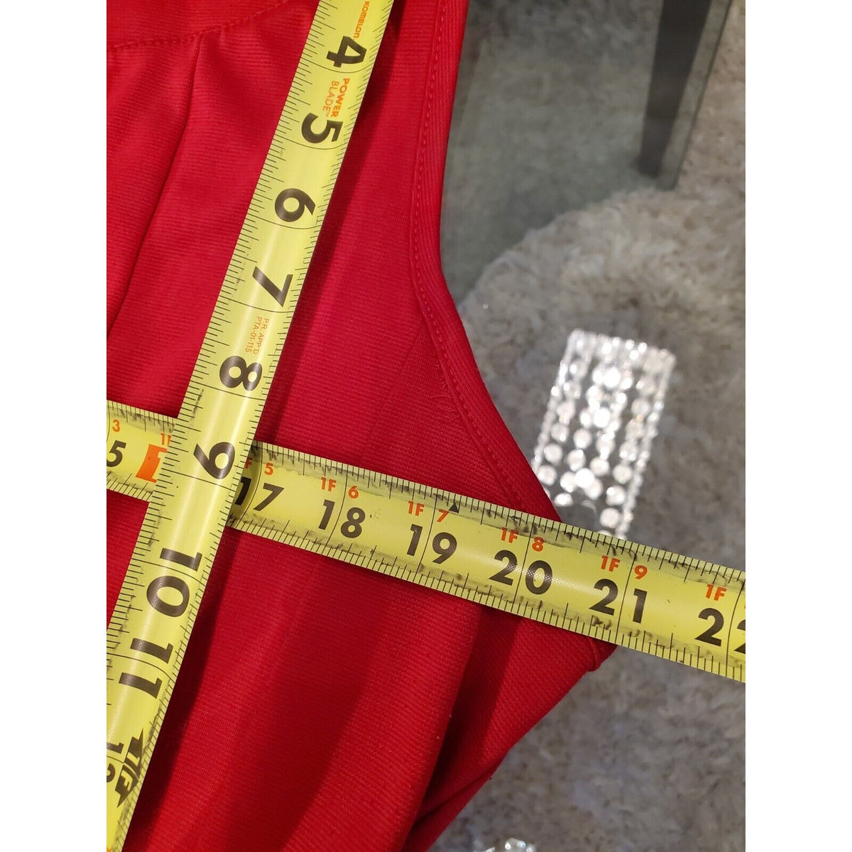 Blooming Rose Women Red Polyester Round Neck Sleeveless Knee Length Dress XL