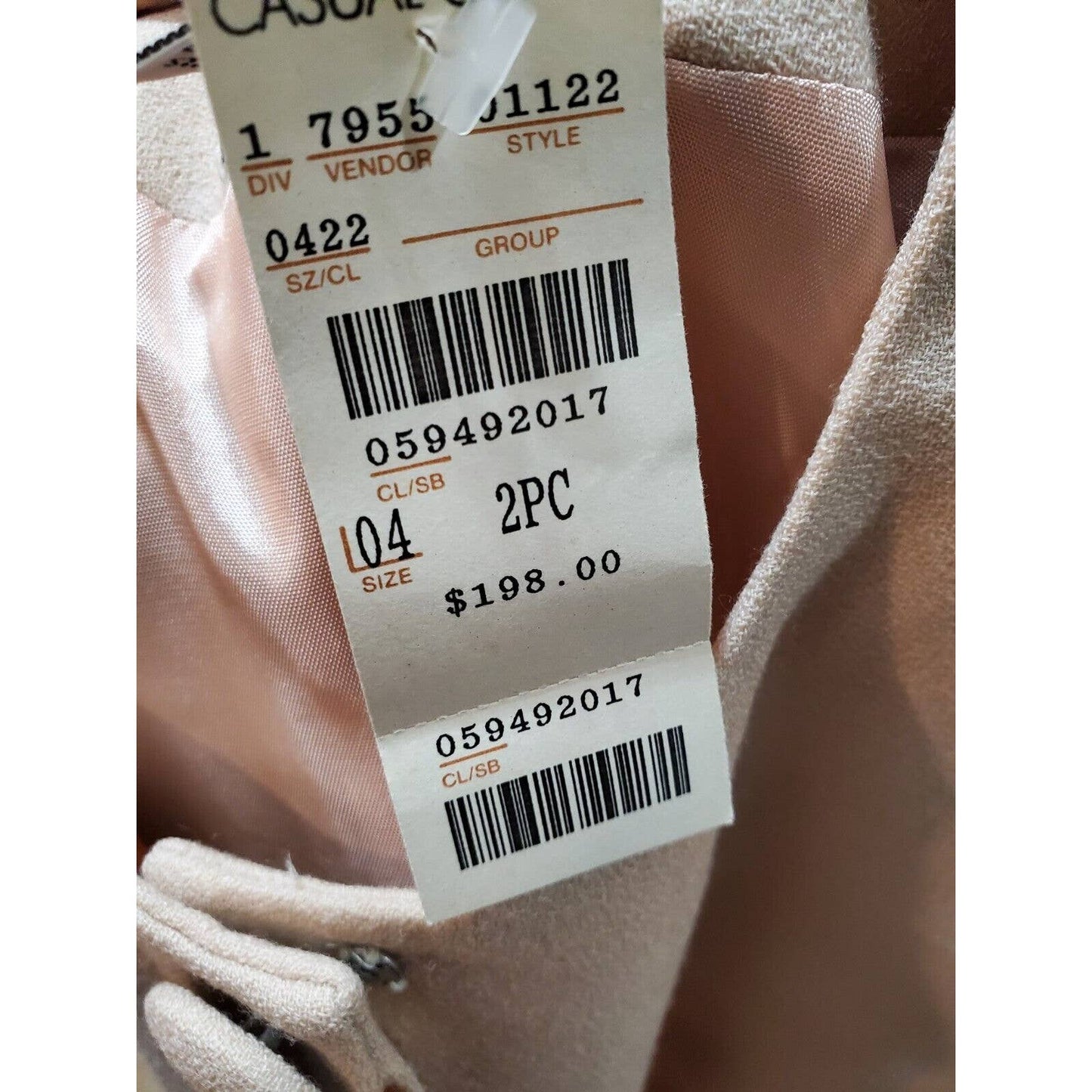 VTG New Classics Casual Corner Beige Single Breasted Blazer& Skirt 2 Pc's Suit 4