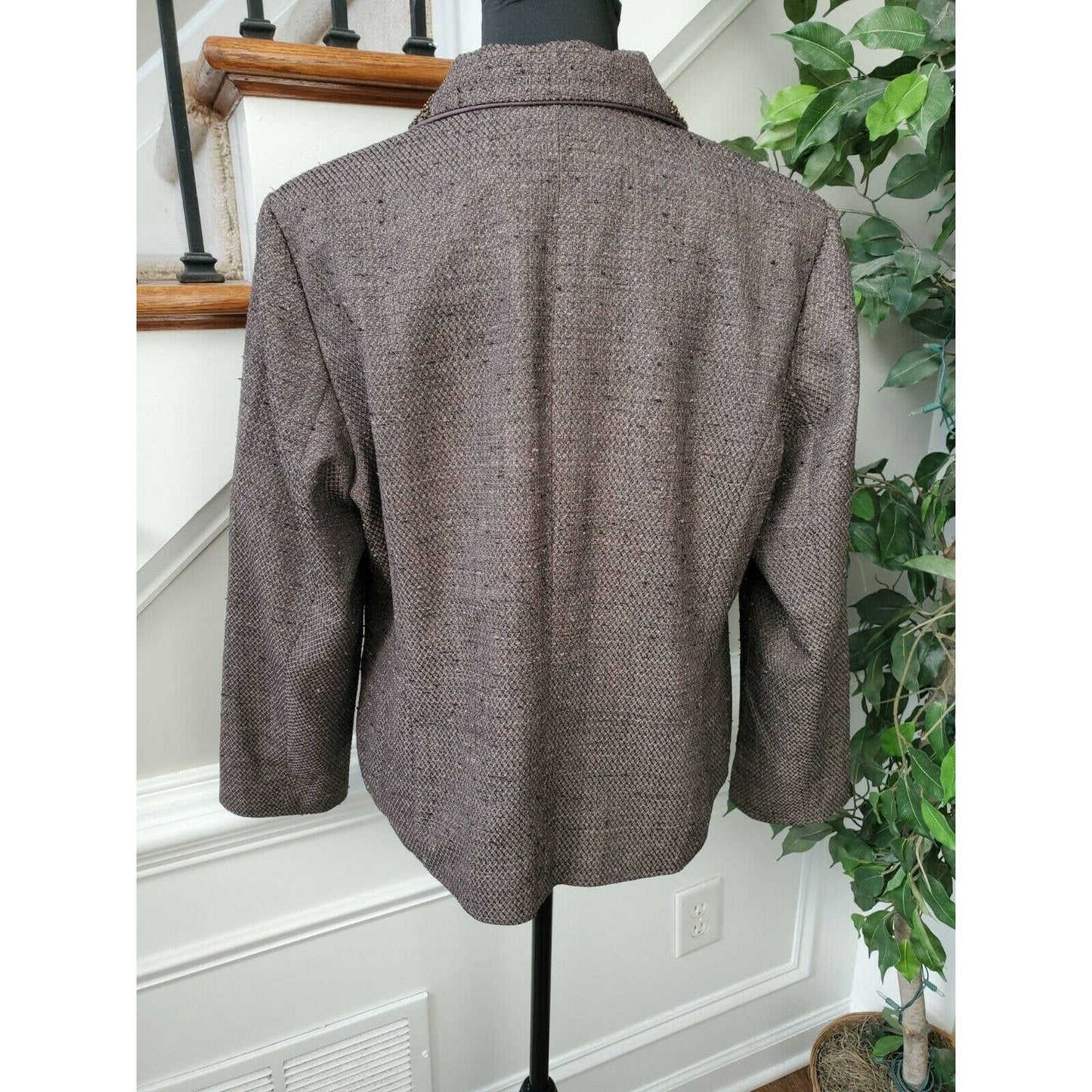 Coldwater Creek Women's Brown100% Polyester Long Sleeve Buttons Casual Blazer
