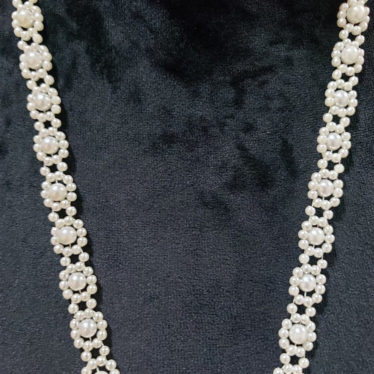 Women's White Multi Strands Pearls Beads Tassel Fringe Necklace