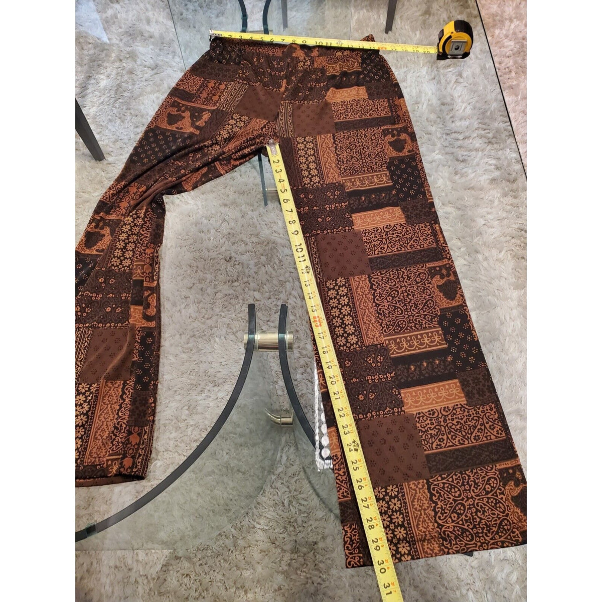 Jaclyn Smith Women's Brown Polyester Straight Leg Pull On Palazzo Pant Size L