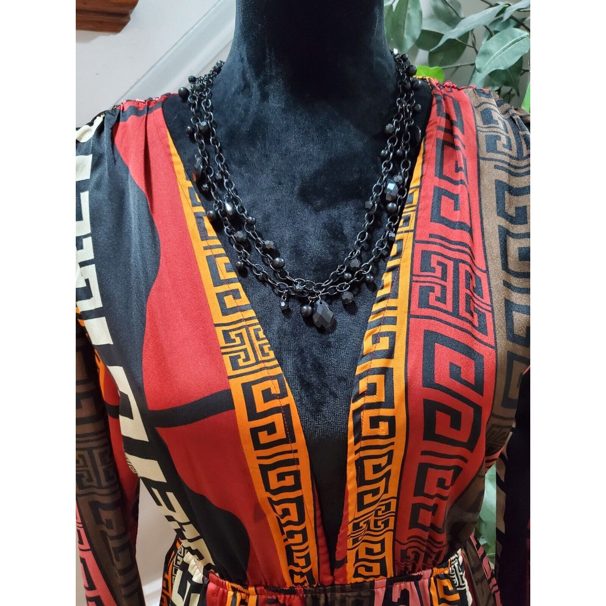 Pretty Little Thing Chocolate Brown Aztec Print Plunge Split Detail Top Dress 4