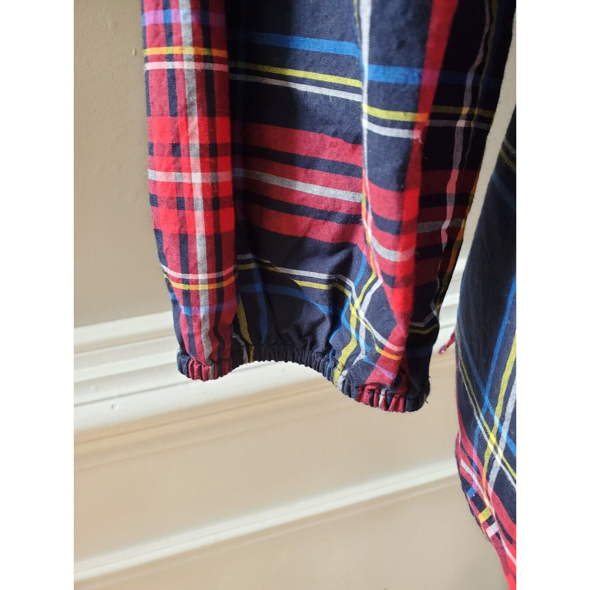 Talbots Petite Women's Blue Cotton Check Long Sleeve Casual Top Blouse Size LP