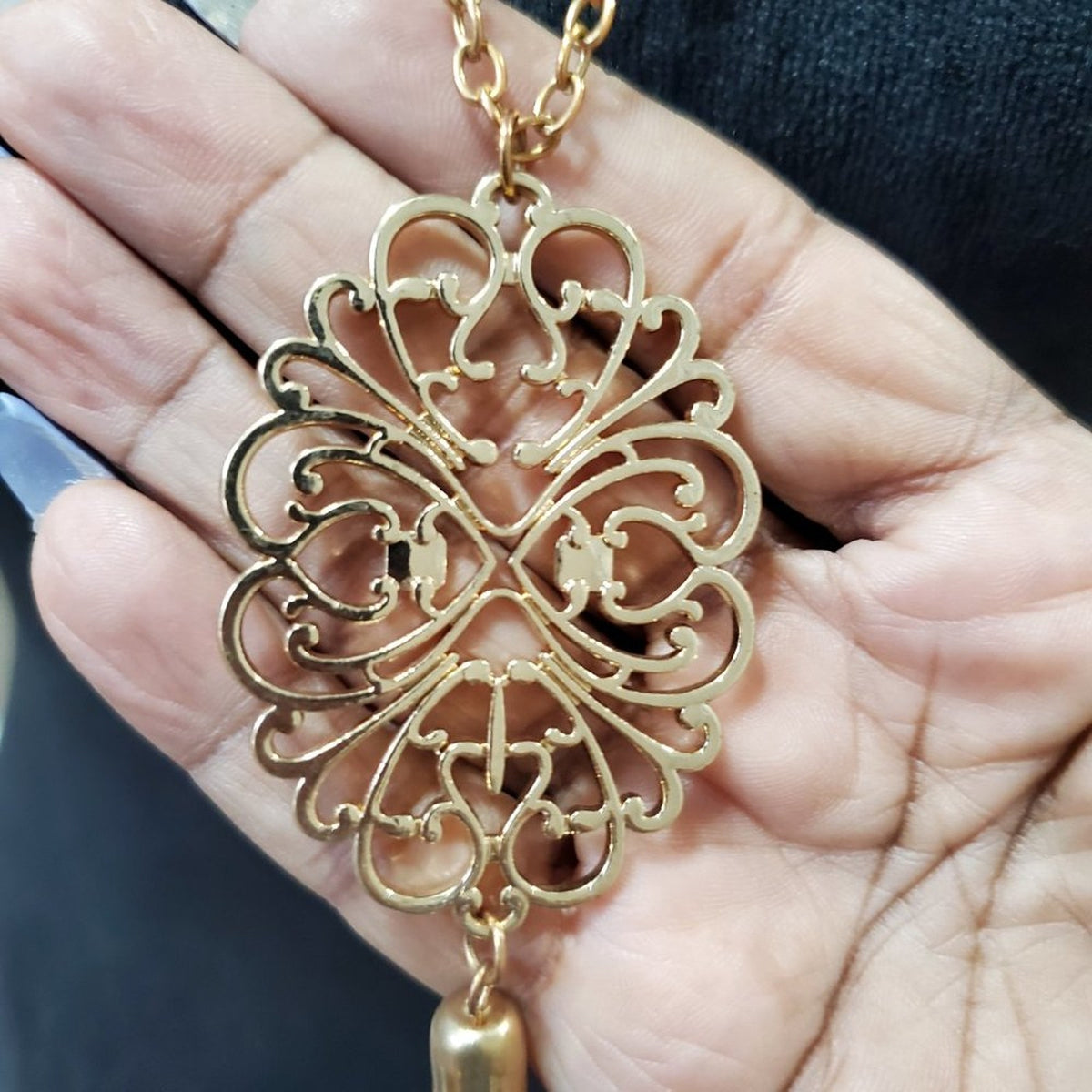 Womens Gold Paparazzi A MANDALA Of The People Brass Necklace