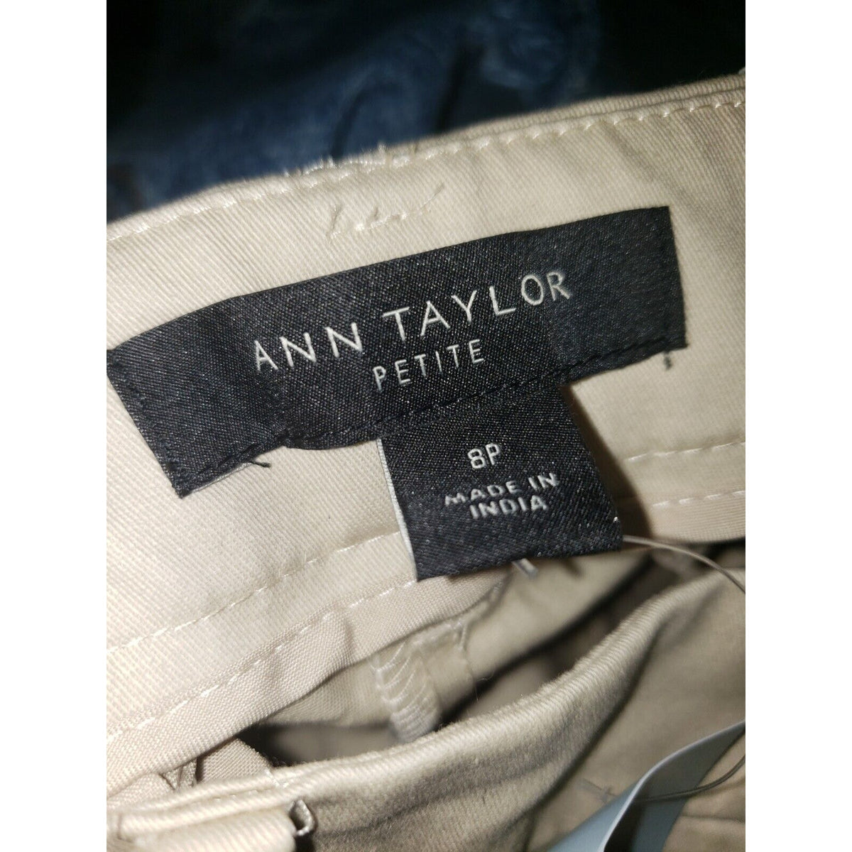 Ann Taylor The City Beige Khaki Solid Mid Rise Flat Front Chino Shorts 8 Petite