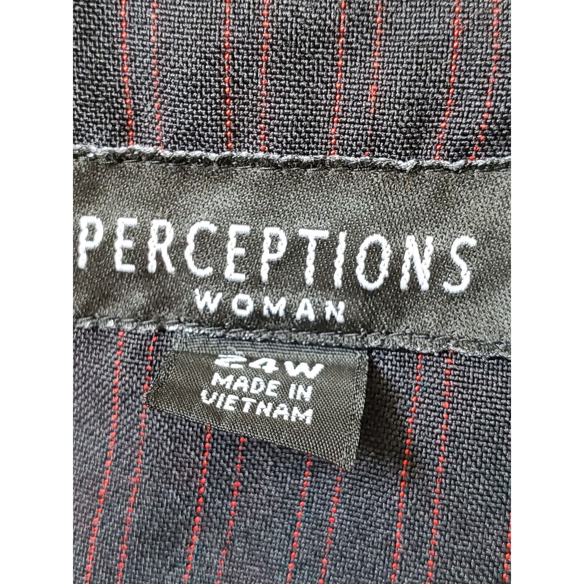 Perceptions Women Black Polyester Open Front Blazer & Pant 2 Pc's Suit Size 24W