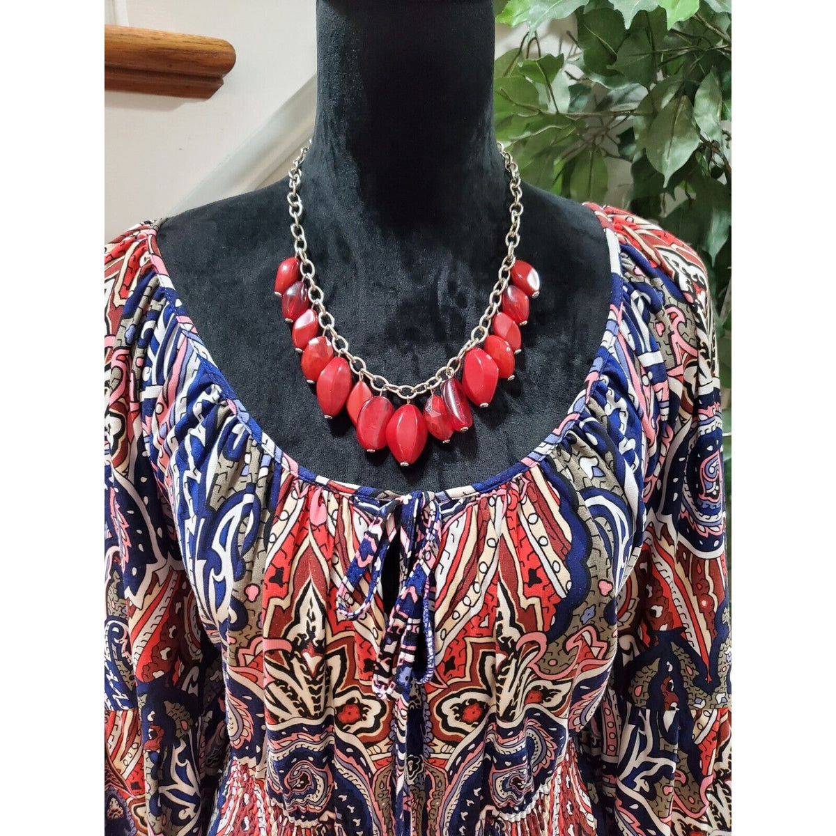INC Women Multicolor Polyester Scoop Neck Long Sleeve Knee Length Dress Size PXL