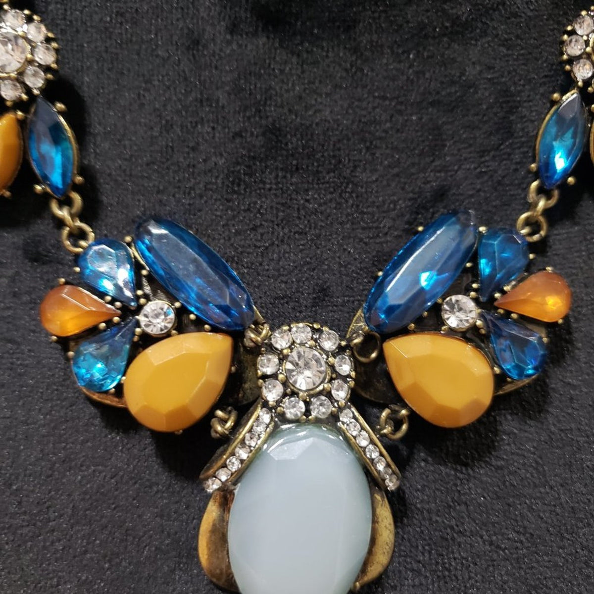 Women's Multicolor Beaded Chunky Bib Necklace Statement Necklace