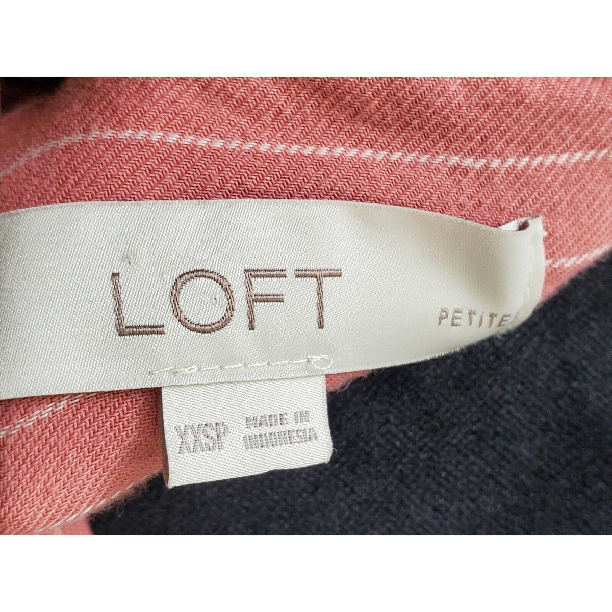 Loft Pink Petite Striped Shirttail Blouse Pressed Petal 100% Cotton Size 2XSP