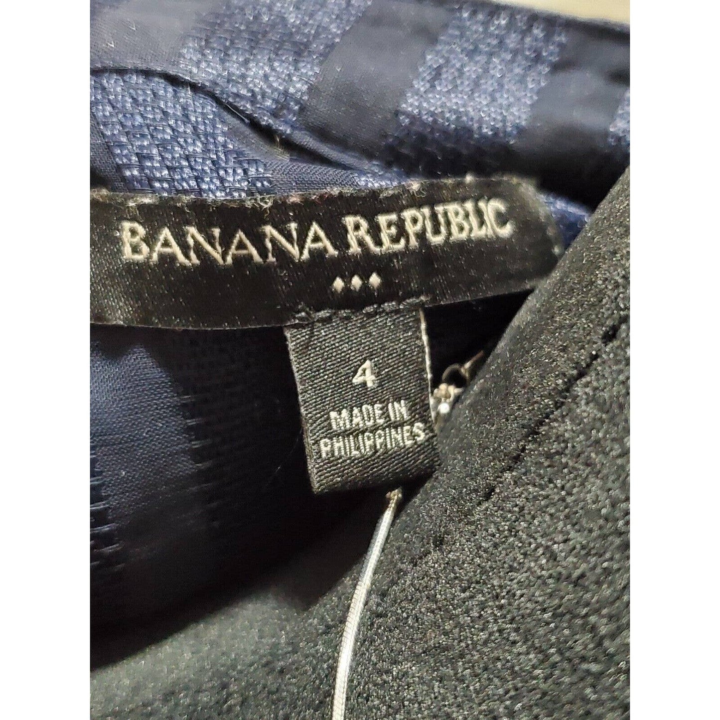 Banana Republic Women's Blue Polyester Short Sleeve Casual Knee Length Dress 4