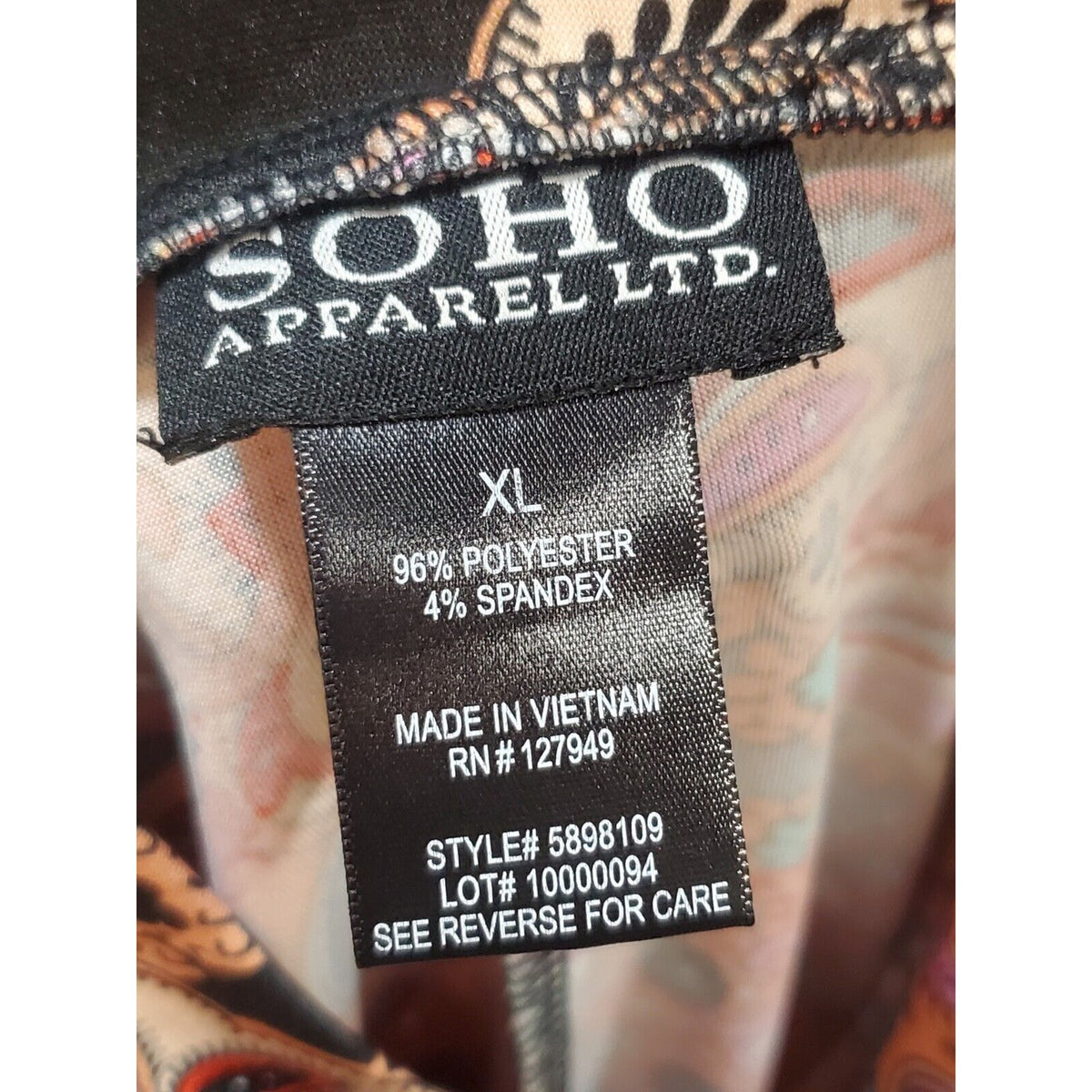 Soho Apparel Women's Black & Orange Paisley Polyester Long Skirt Size X-Large