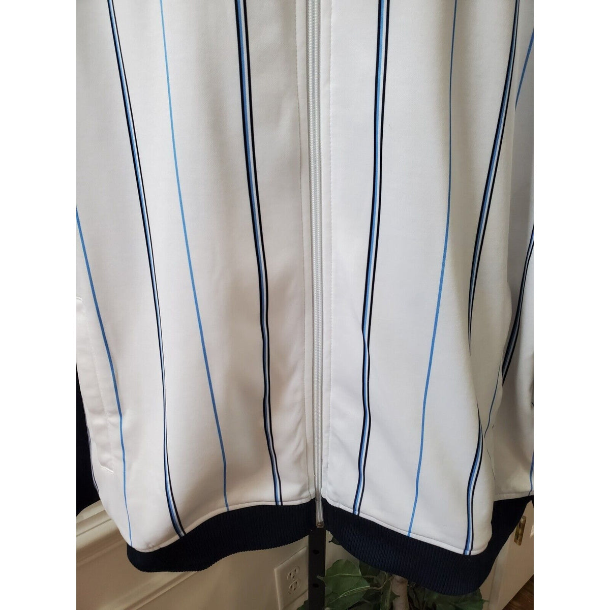 enyce Mens White Striped Polyester Long Sleeve Full Zipper Track Jacket Size 3XL