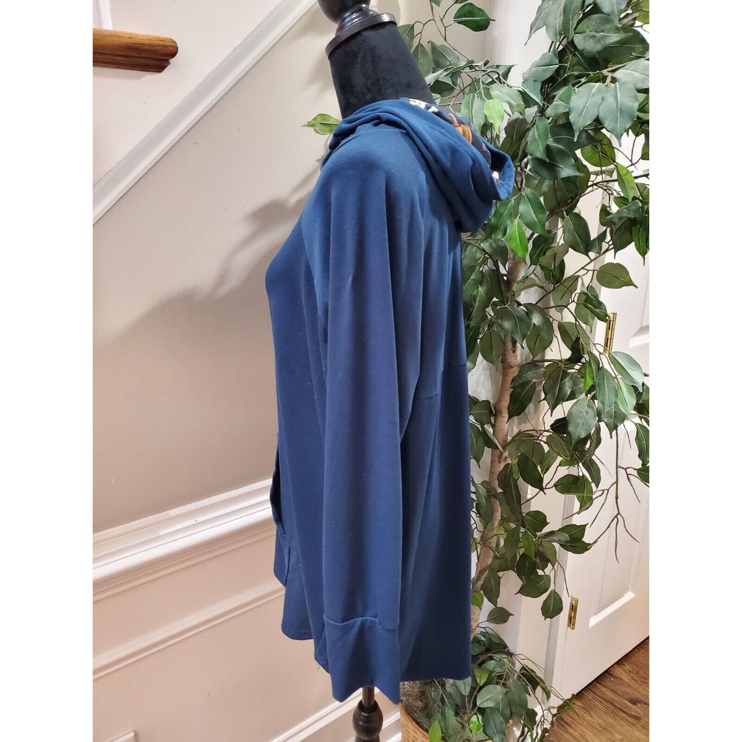 Lularoe Potion Blue Solid Polyester Long Sleeve Casual Hoodie Jacket Size XL