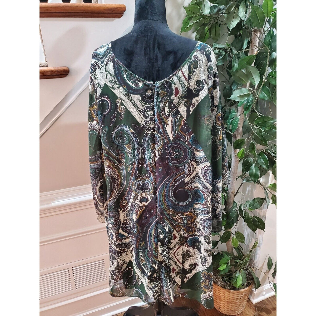 Established 1962 Women Multicolor V-Neck Long Sleeve Casual Knee Length Dress 24
